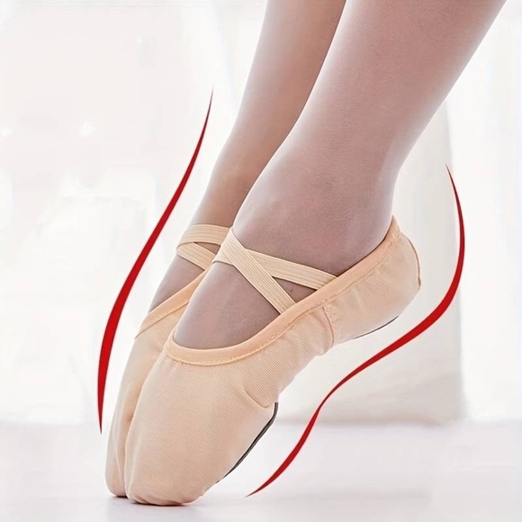 Cross Straps Ballet Dance Shoes Elastic Lace-Free Breathable Ballet - Picture 2 of 6